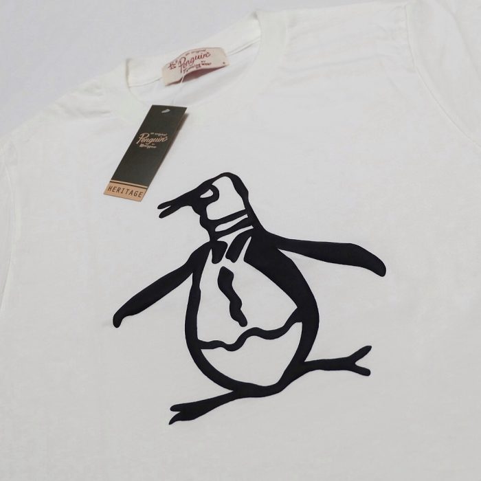 Penguin Roudneck Embossed Logo - White