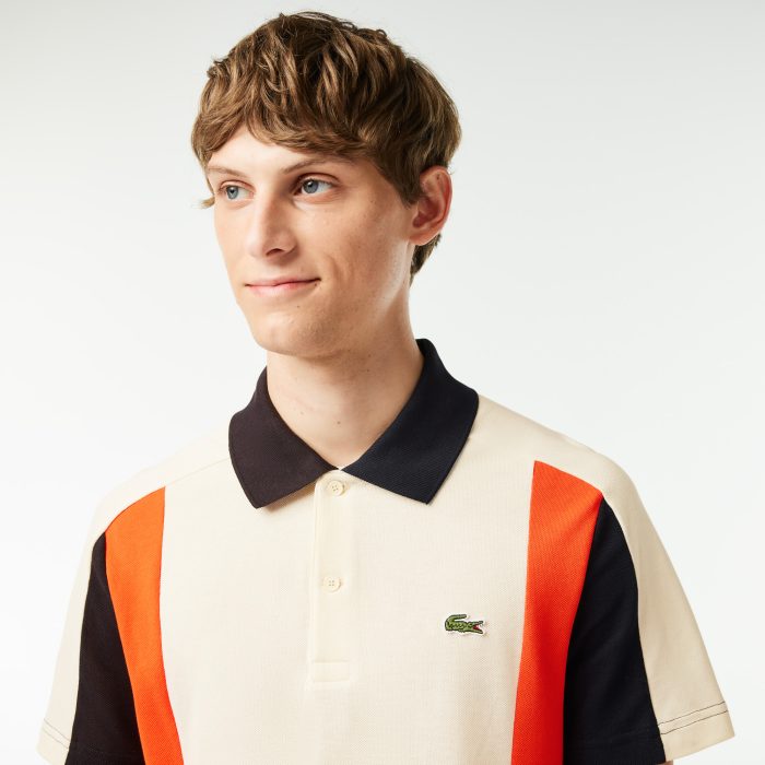 Vertical Tri Color Block Polo Shirt