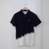 Slant Print - Navy Blue
